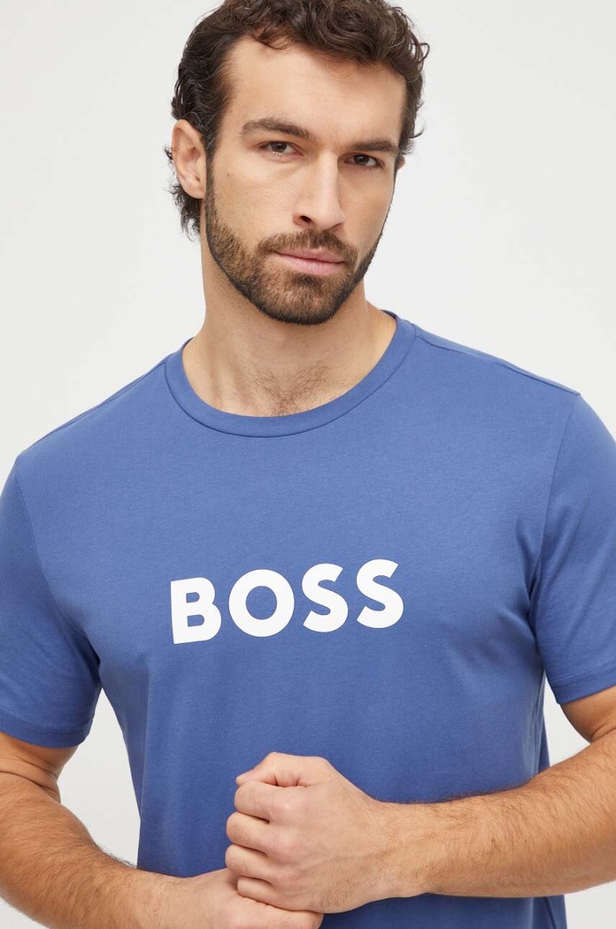 Oblečení Bavlněné tričko BOSS 50503276 modrá
