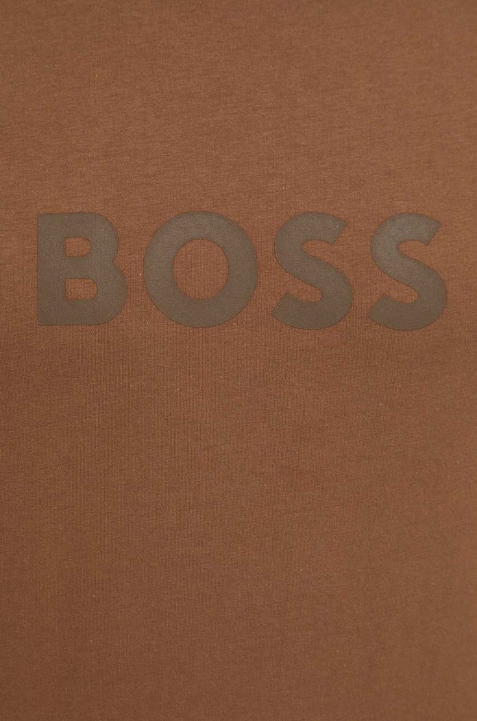 Bavlněné tričko BOSS hnědá 50503276