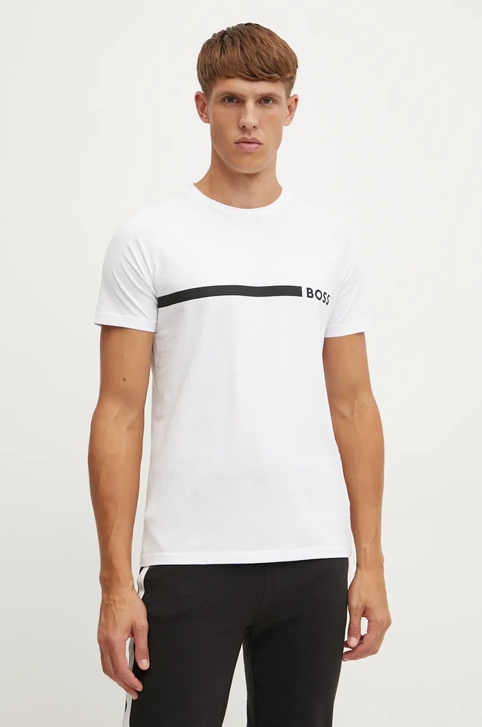 BOSS kratka majica moška T-Shirt RN Slim Fit Potisk bela 50517970