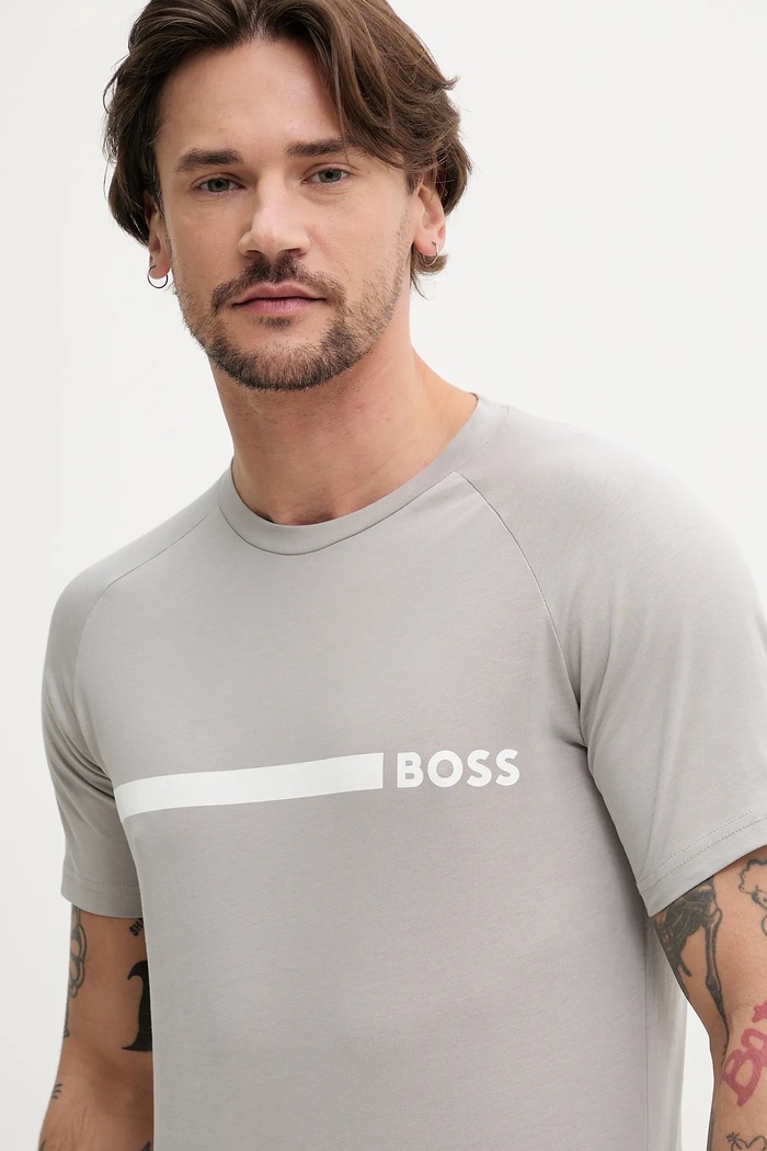 BOSS tričko pánske T-Shirt RN Slim Fit 50517970 sivá SS26