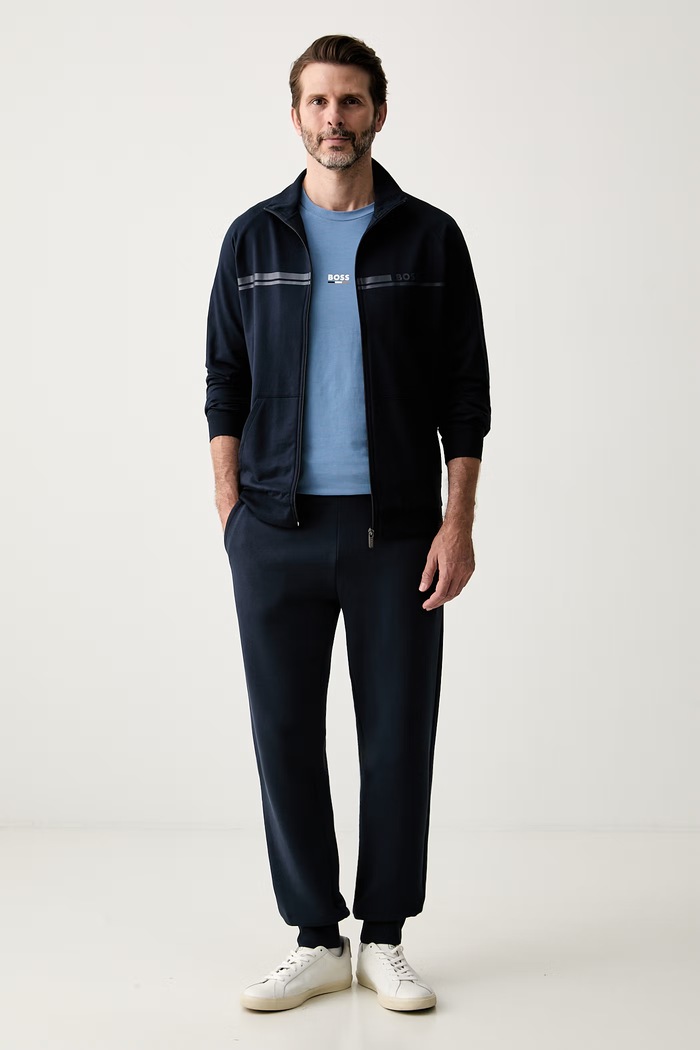 BOSS T-shirt męski T-Shirt RN Slim Fit 50517970 niebieski SS26