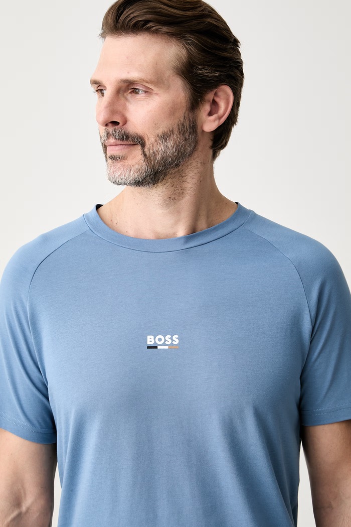BOSS T-shirt męski T-Shirt RN Slim Fit niebieski 50517970