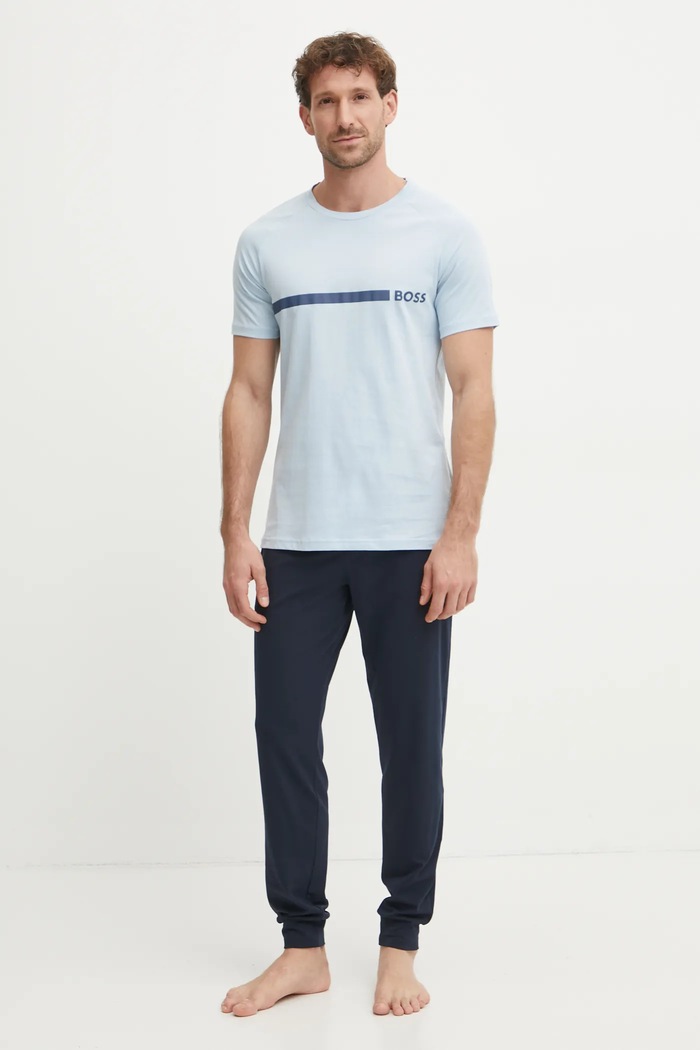 BOSS tričko pánské T-Shirt RN Slim Fit 50517970 modrá SS26