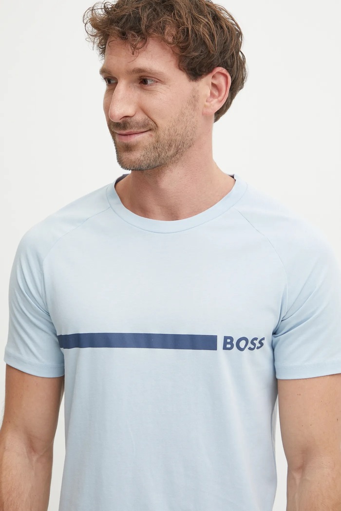 BOSS tričko pánské T-Shirt RN Slim Fit modrá 50517970