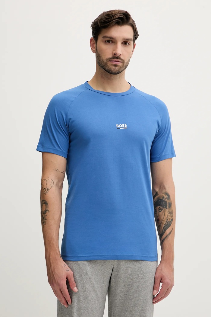 BOSS tričko pánske T-Shirt RN Slim Fit fialová 50517970