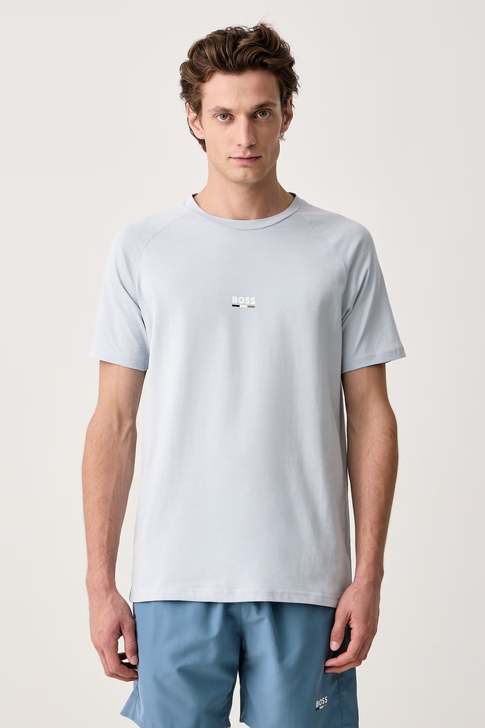 BOSS Tričko pánske T-Shirt RN Slim Fit modrá 50517970