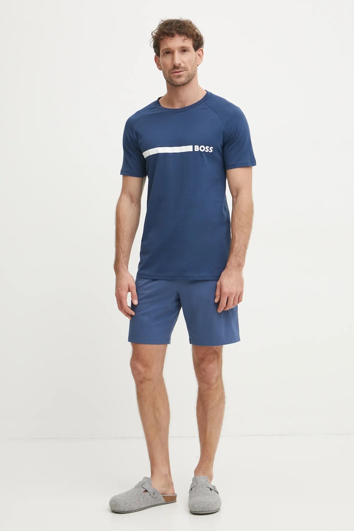 BOSS tričko pánské T-Shirt RN Slim Fit 50517970 modrá SS26
