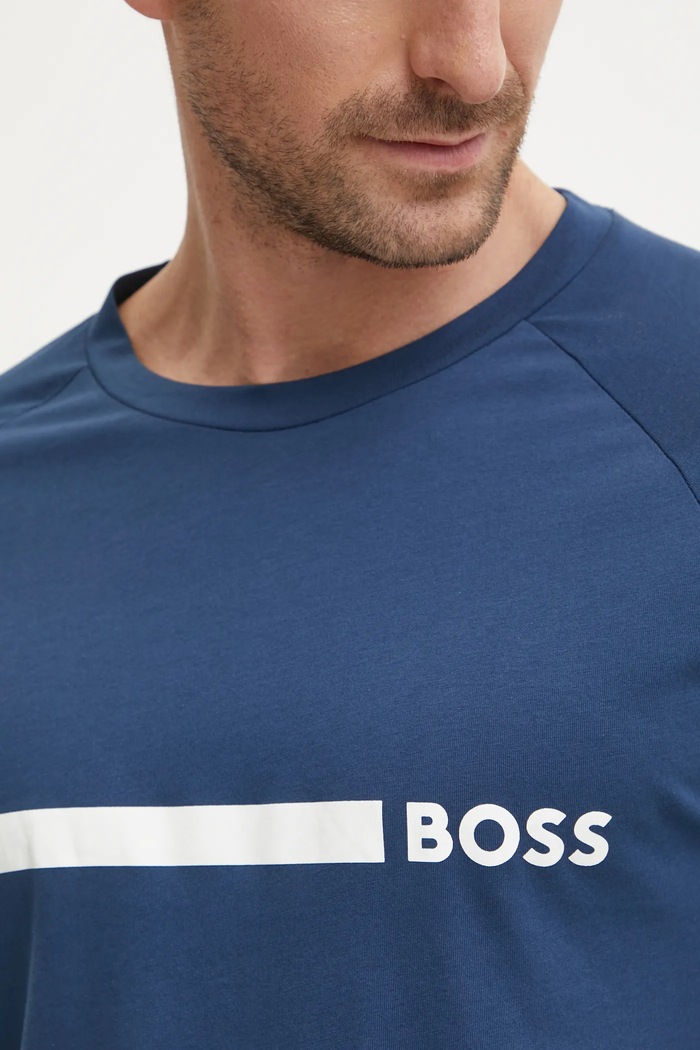 BOSS tričko pánské T-Shirt RN Slim Fit 50517970 modrá