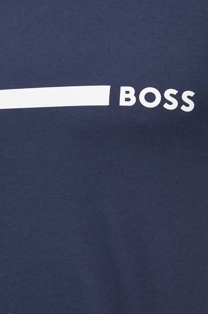 T-shirt bawełniany T-Shirt RN Slim Fit BOSS granatowy 50517970
