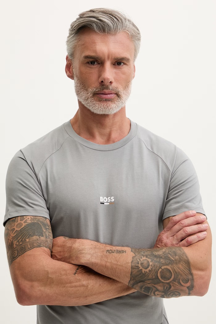 Oblečenie BOSS tričko pánske T-Shirt RN Slim Fit 50517970 sivá