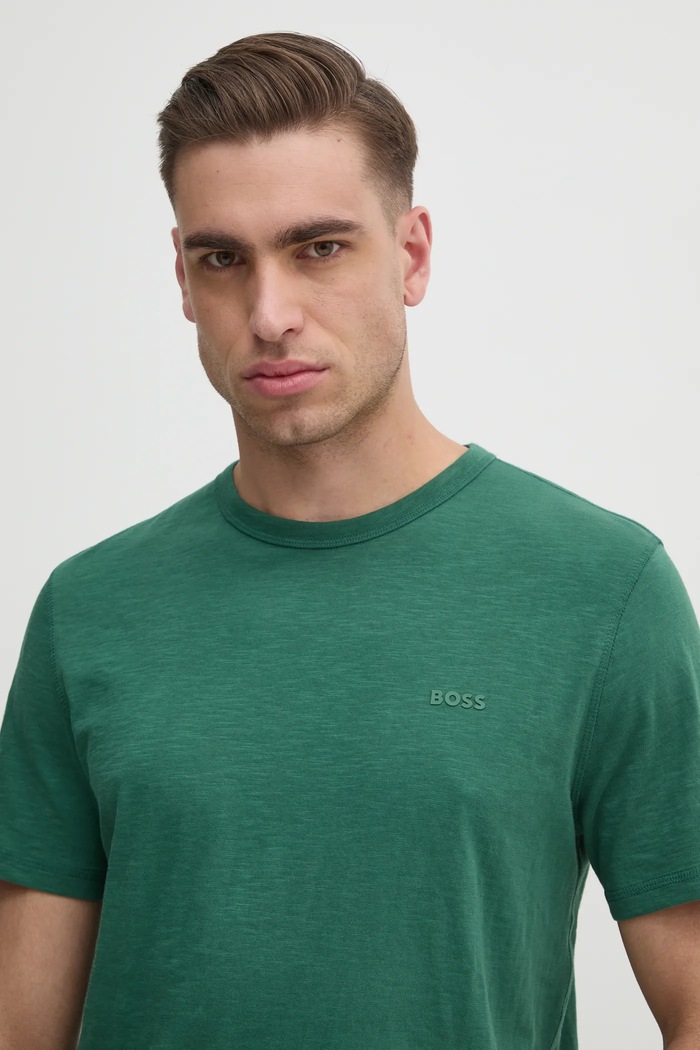 BOSS Orange t-shirt ανδρικό βαμβακερό Tegood πράσινο 50508243