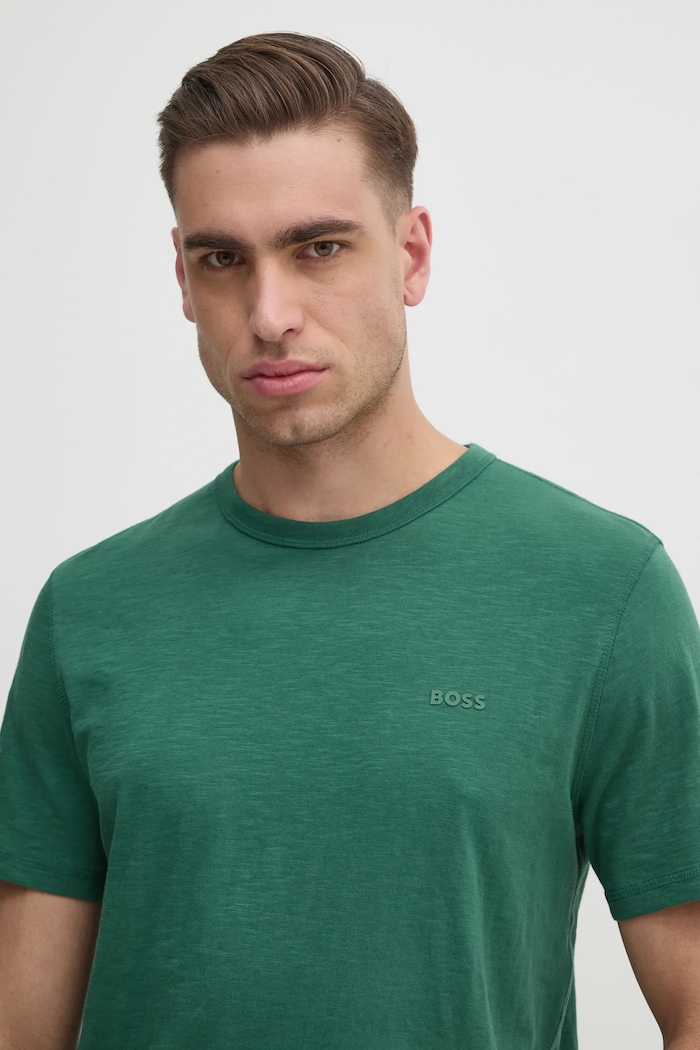 BOSS Orange t-shirt ανδρικό βαμβακερό Tegood πράσινο 50508243