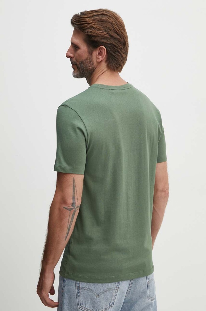 Odzież BOSS Orange T-shirt męski bawełniany Tales 50508584 zielony