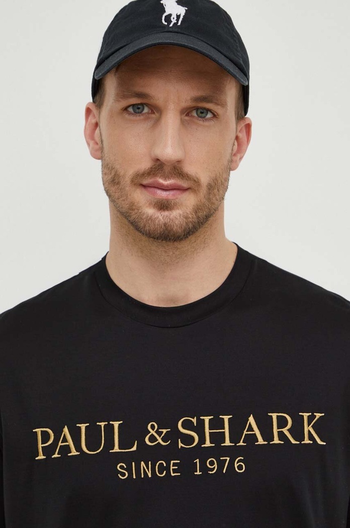 Paul&Shark t-shirt bawełniany czarny 24411020