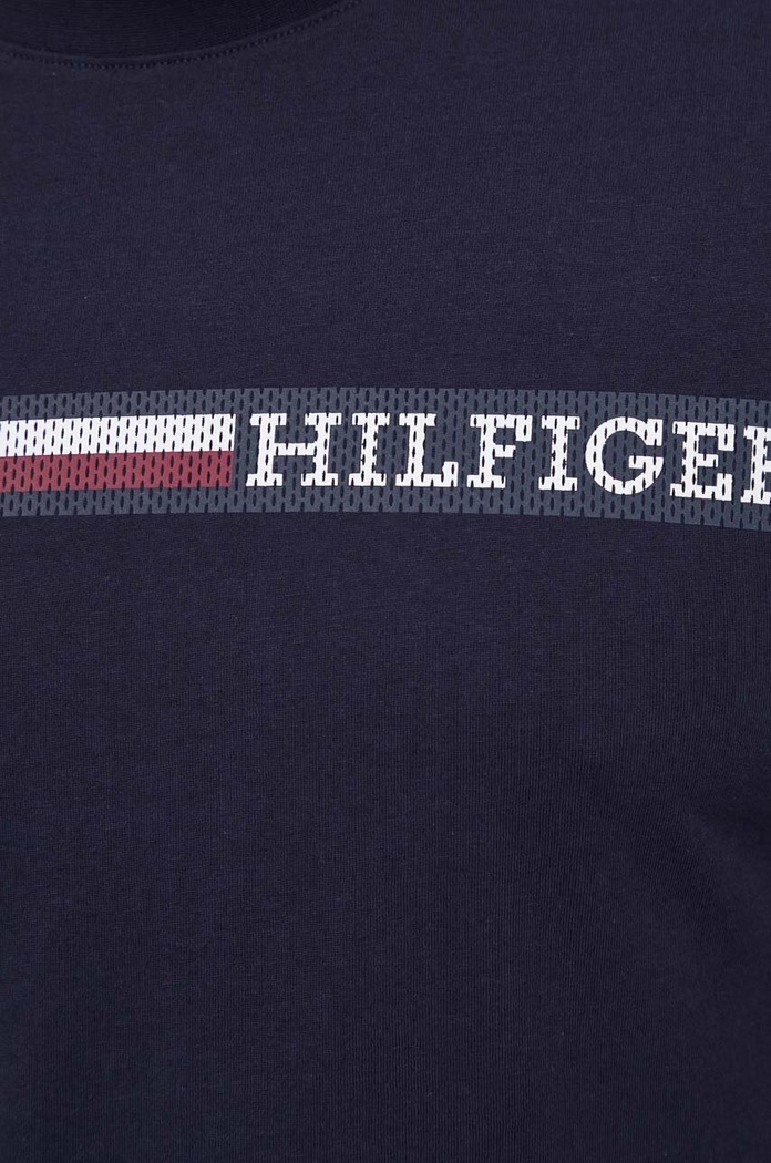 Bavlněné tričko Tommy Hilfiger námořnická modř MW0MW33688