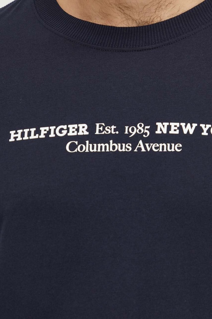Bavlnené tričko Tommy Hilfiger tmavomodrá MW0MW33895