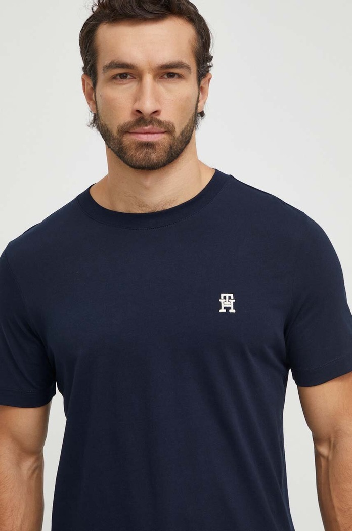 Îmbrăcăminte Tommy Hilfiger tricou din bumbac MW0MW33987 bleumarin