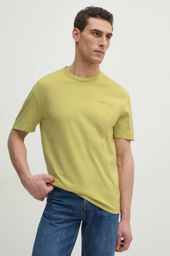 Calvin Klein tričko pánské bavlněné žlutá K10K112749