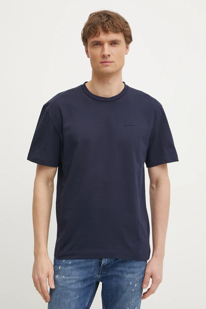 Calvin Klein tričko pánské bavlněné hladký námořnická modř K10K112749