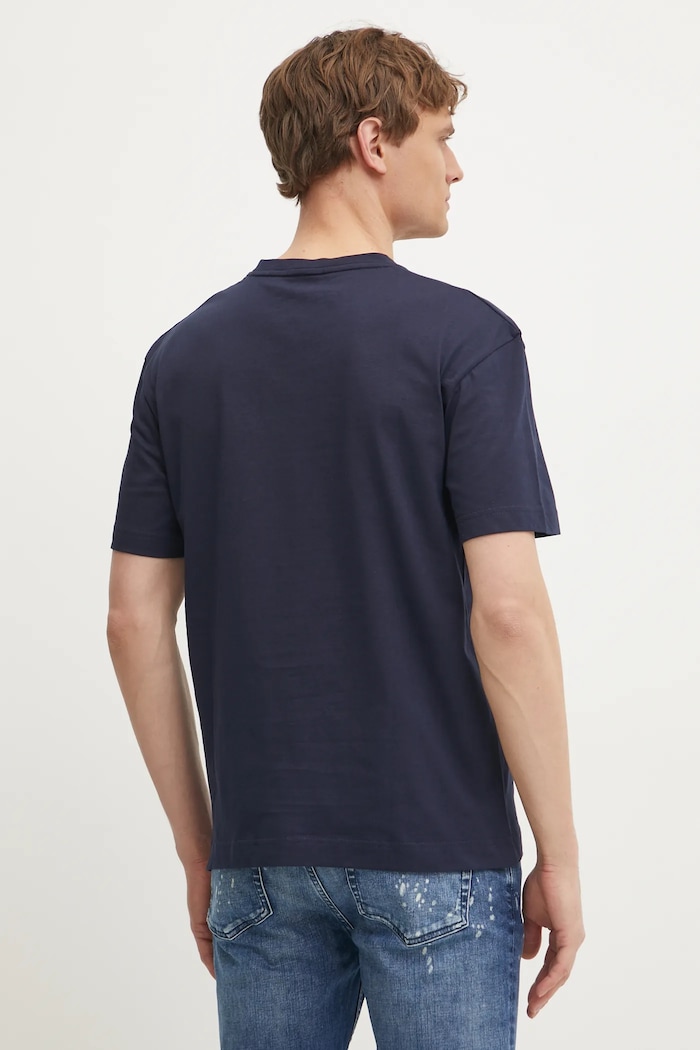 Oblečení Calvin Klein tričko pánské bavlněné K10K112749 námořnická modř