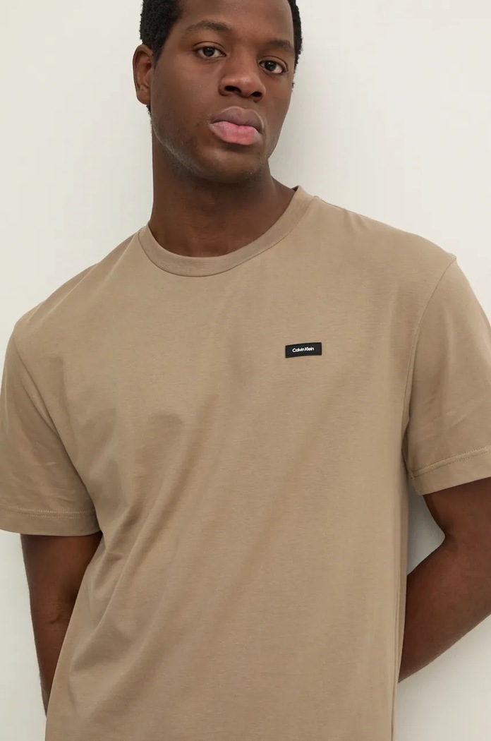 Calvin Klein tričko pánske bavlnené béžová K10K112749
