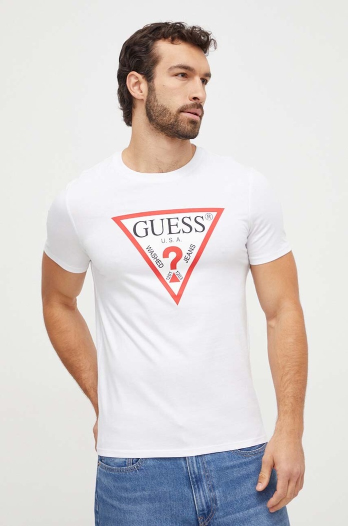 Βαμβακερό μπλουζάκι Guess M2YI71.I3Z14 λευκό AW25