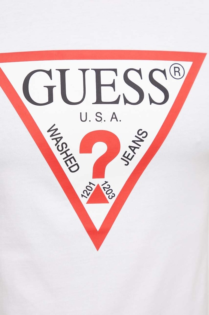 Βαμβακερό μπλουζάκι Guess λευκό M2YI71.I3Z14