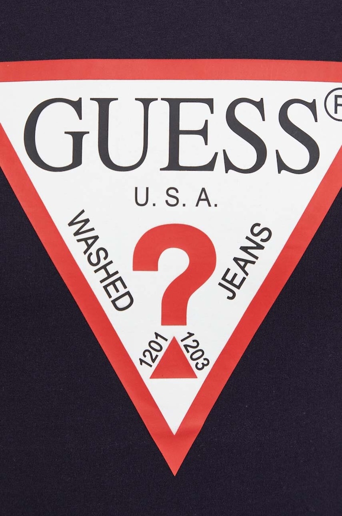 Βαμβακερό μπλουζάκι Guess σκούρο μπλε M2YI71.I3Z14