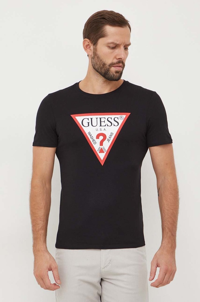Βαμβακερό μπλουζάκι Guess M2YI71.I3Z14 μαύρο AW25