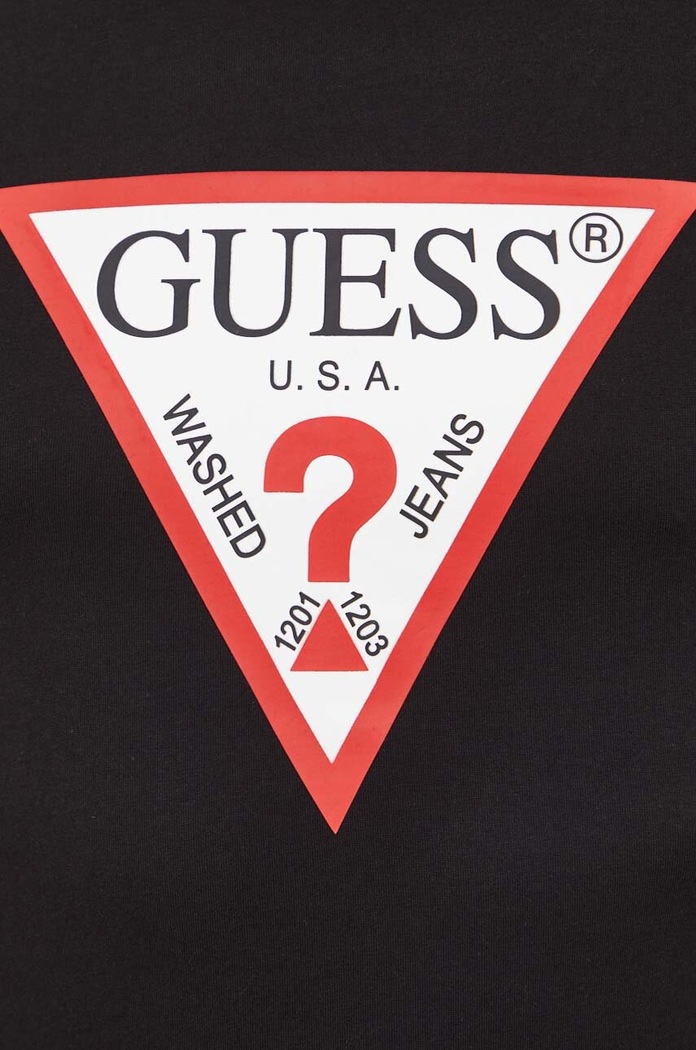 Βαμβακερό μπλουζάκι Guess μαύρο M2YI71.I3Z14