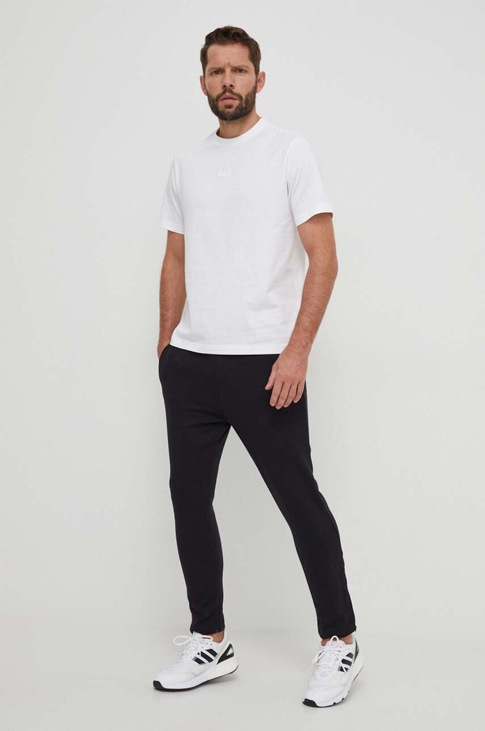 Bombažna kratka majica adidas IN3161 bež SS24
