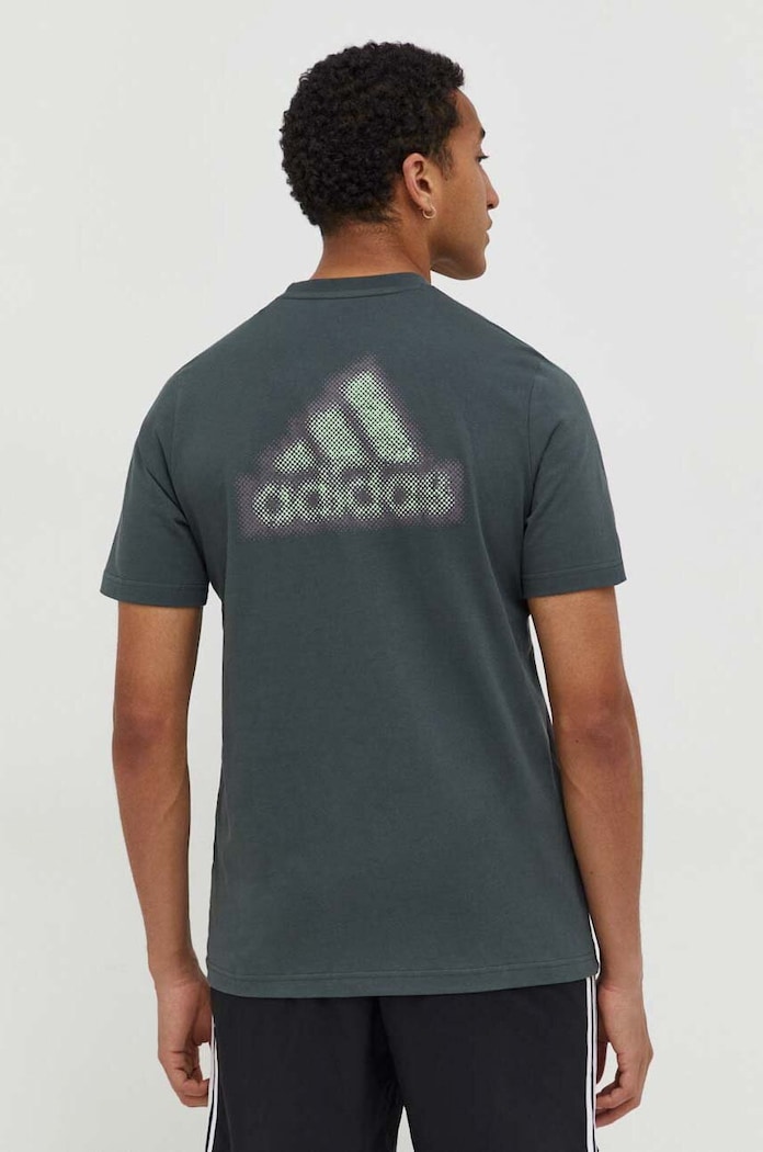 adidas t-shirt bawełniany nadruk zielony IN6227