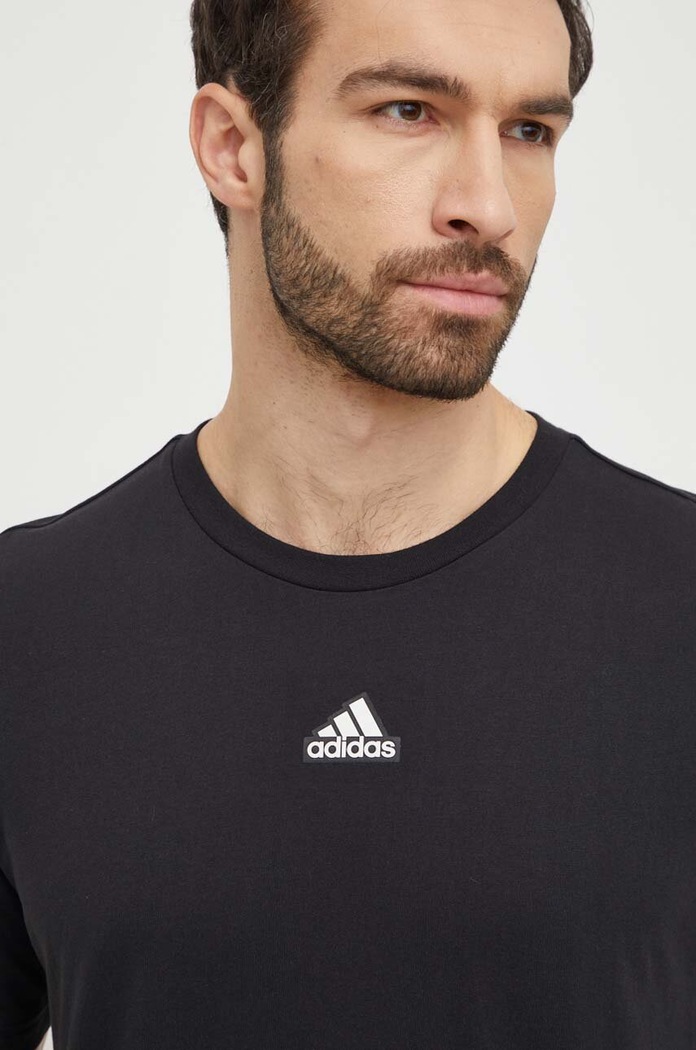 adidas t-shirt bawełniany czarny IN6251