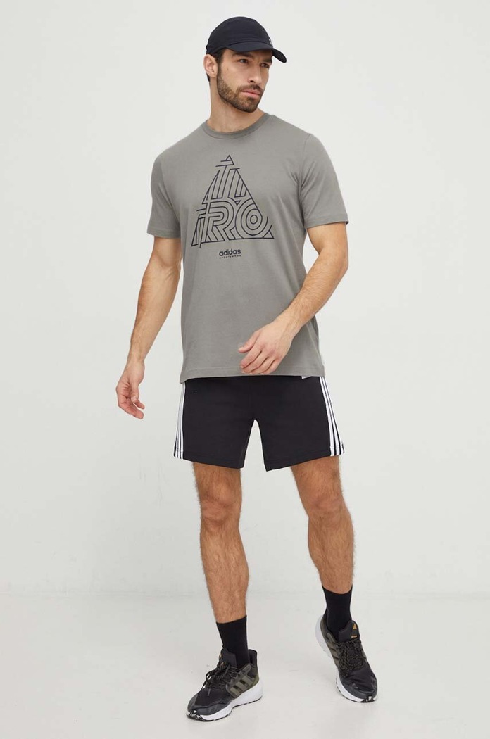 Bavlnené tričko adidas TIRO IN6267 béžová SS24