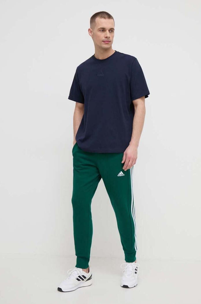 Bavlnené tričko adidas IR5265 tmavomodrá SS24