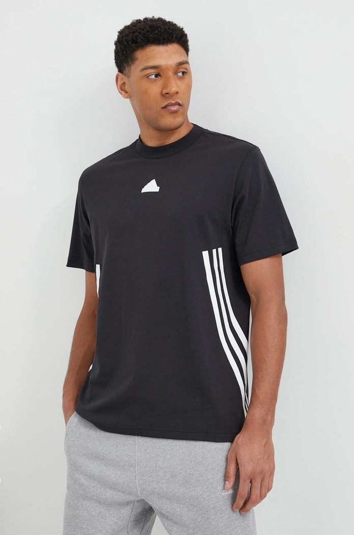 Bavlněné tričko adidas potisk černá IR9166