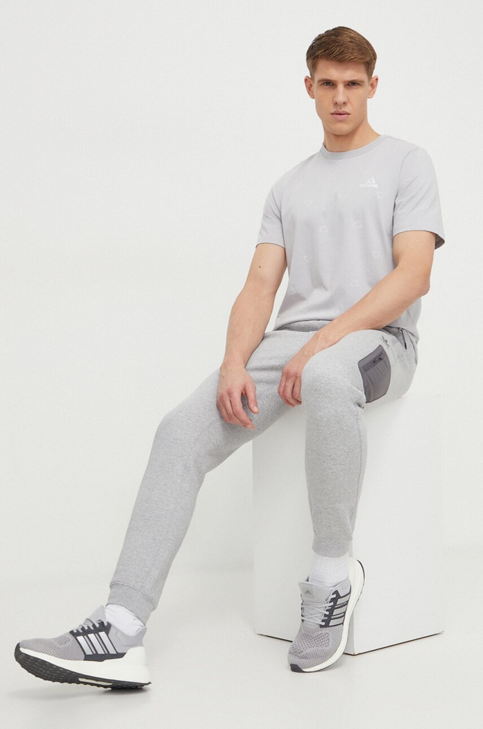 adidas tricou din bumbac IS1827 gri SS24