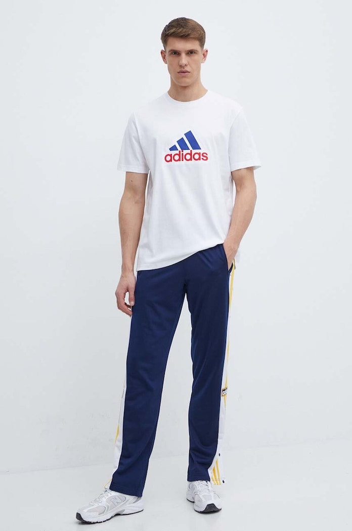 Bombažna kratka majica adidas IS3234 bela SS24