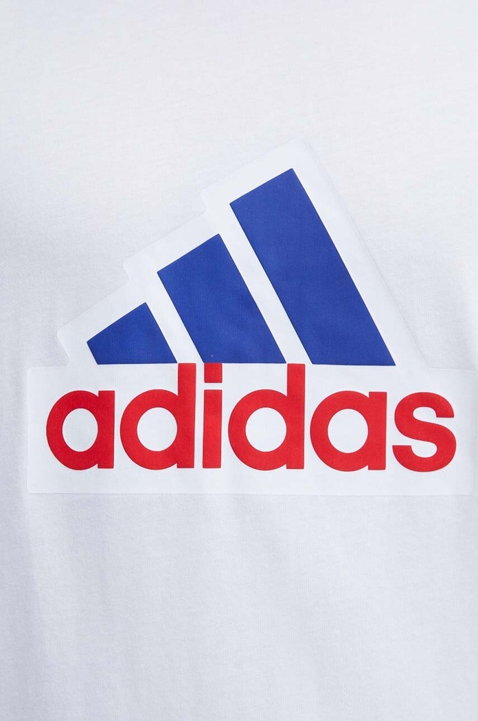 Bombažna kratka majica adidas IS3234 bela