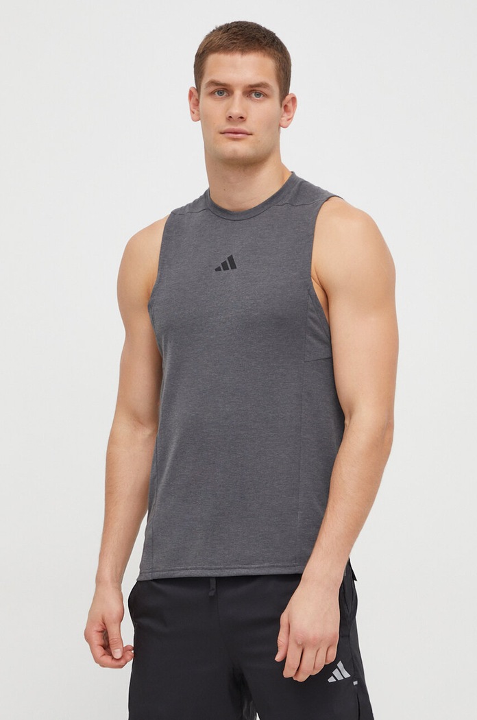 Majica kratkih rukava za trening adidas Performance D4T Designed for Training bez uzorka siva IS3819