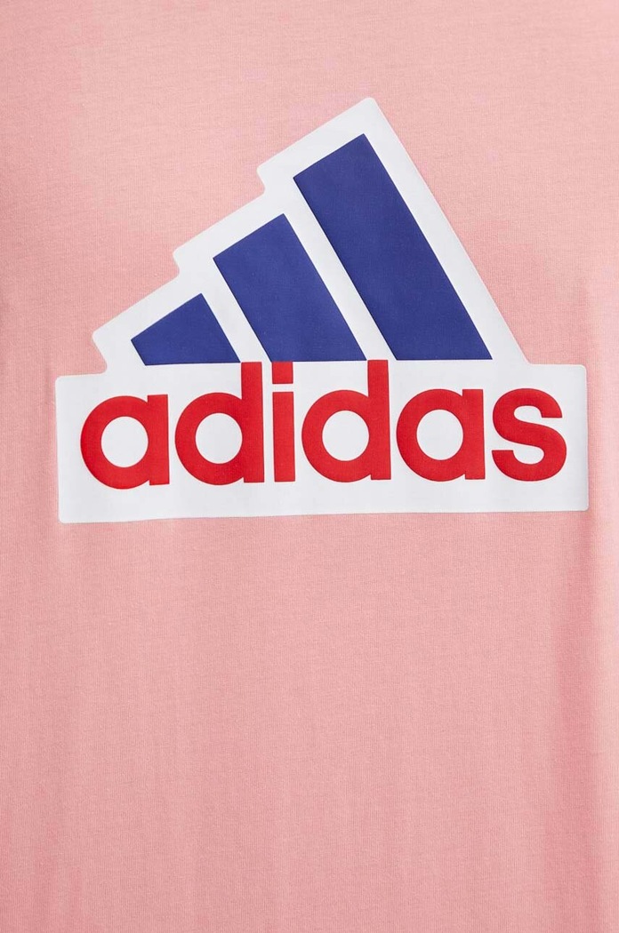 Pamučna majica adidas IS8342 roza