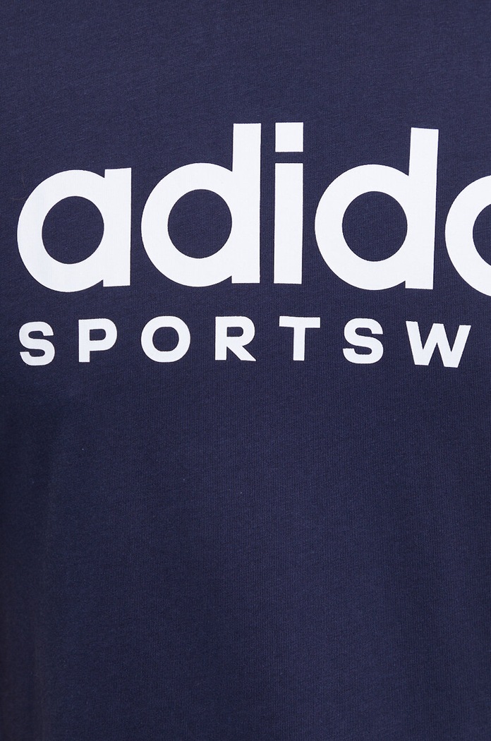 Bavlněné tričko adidas námořnická modř IW8834
