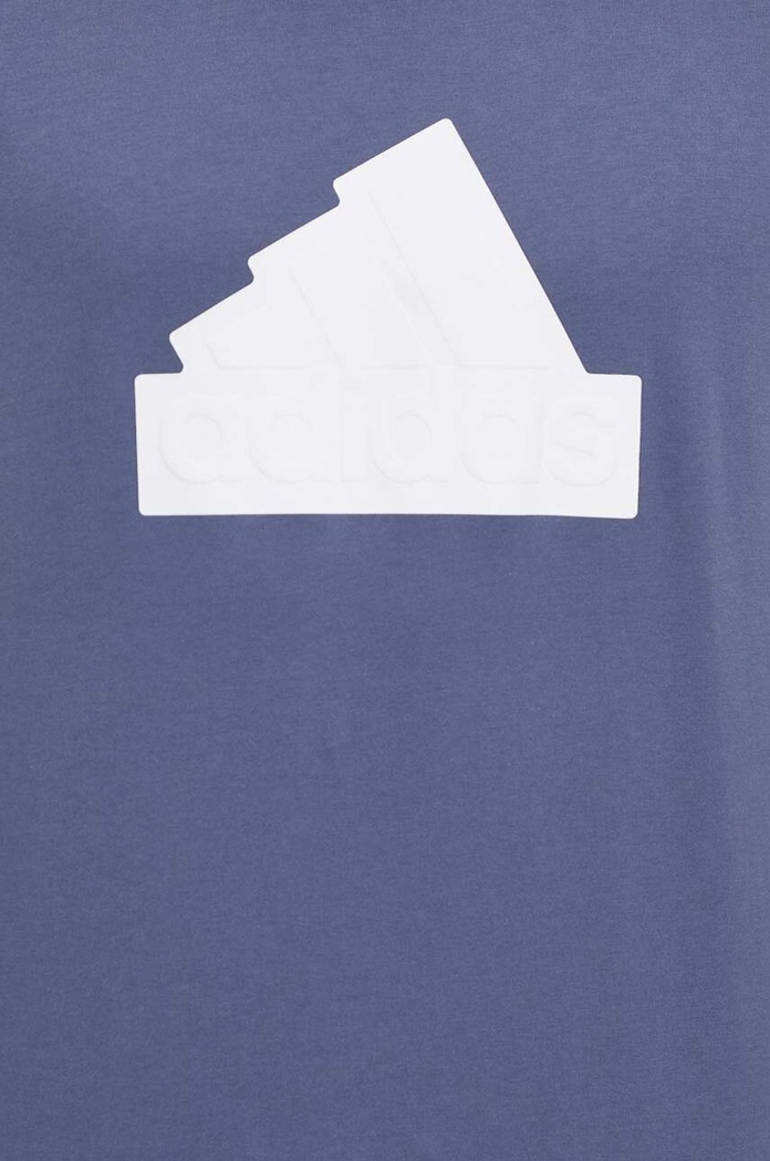 Bavlněné tričko adidas IZ1624 modrá