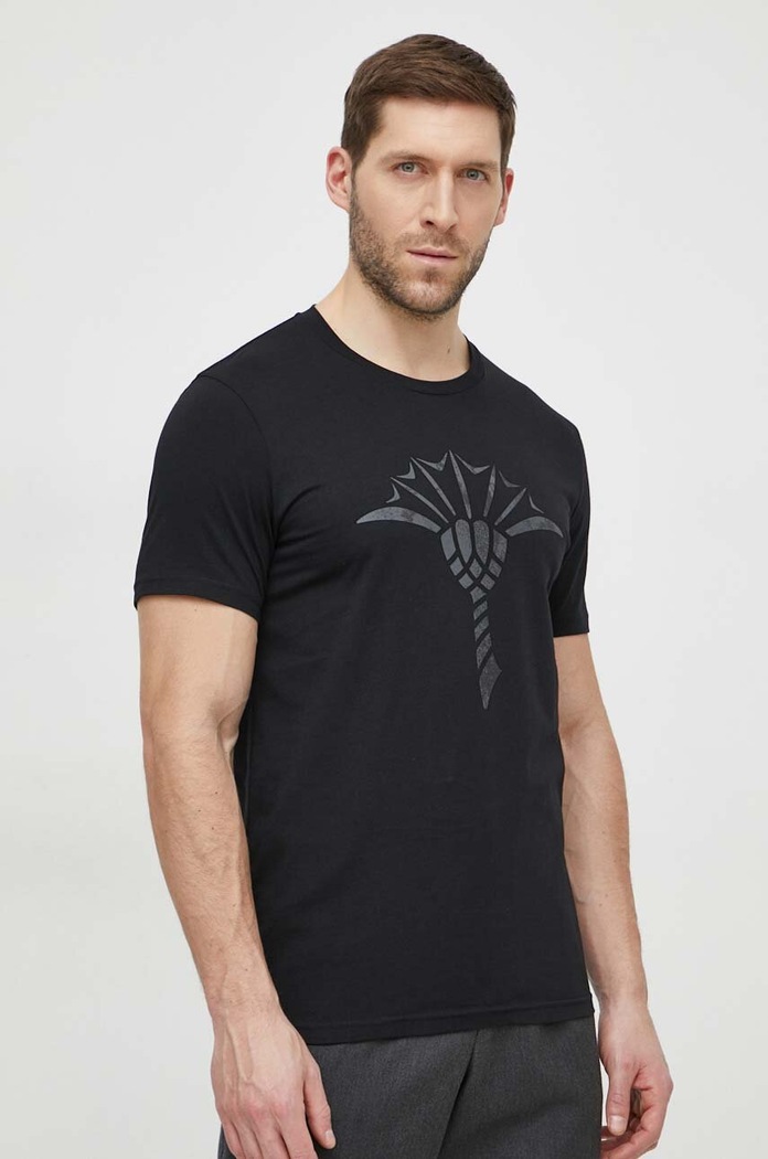 Joop! t-shirt bawełniany Alerio nadruk czarny 30042432