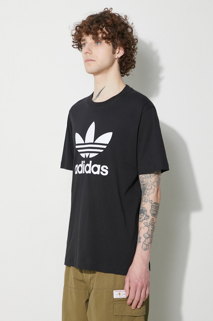 Bavlněné tričko adidas Originals Trefoil černá IU2364