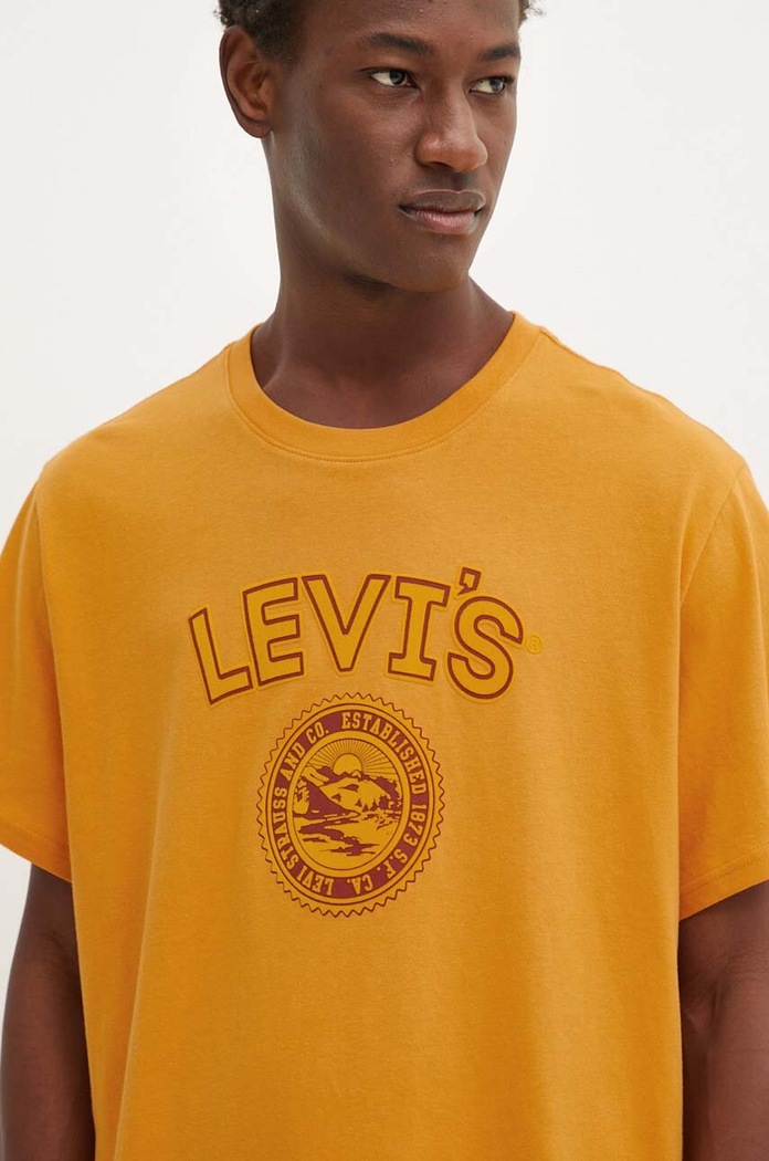 Levi's basic tričko pánské bavlněné RELAXED FIT TEE žlutá 16143