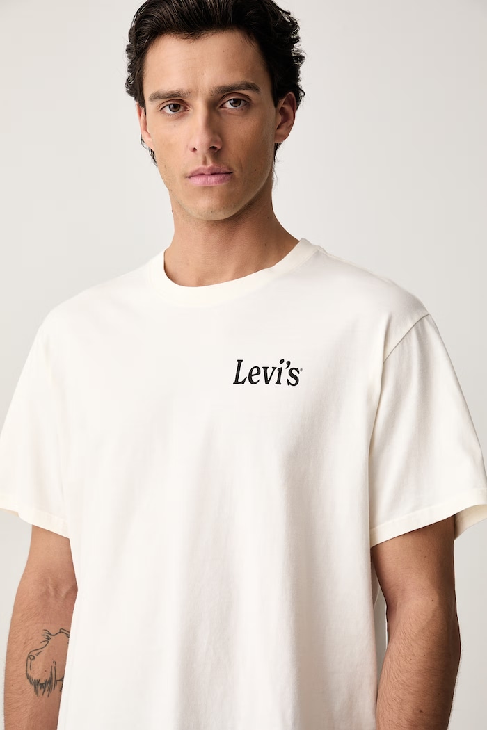 Levi's T-shirt basic męski bawełniany RELAXED FIT TEE beżowy 16143