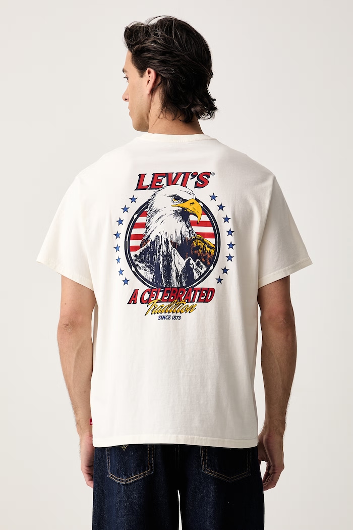Odzież Levi's T-shirt basic męski bawełniany RELAXED FIT TEE 16143 beżowy