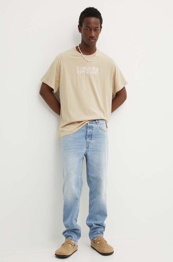 Levi's basic t-shirt ανδρικό βαμβακερό RELAXED FIT TEE 16143 μπεζ SS26