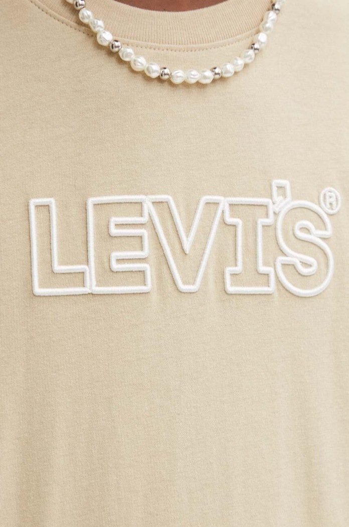 Levi's basic t-shirt ανδρικό βαμβακερό RELAXED FIT TEE 16143 μπεζ